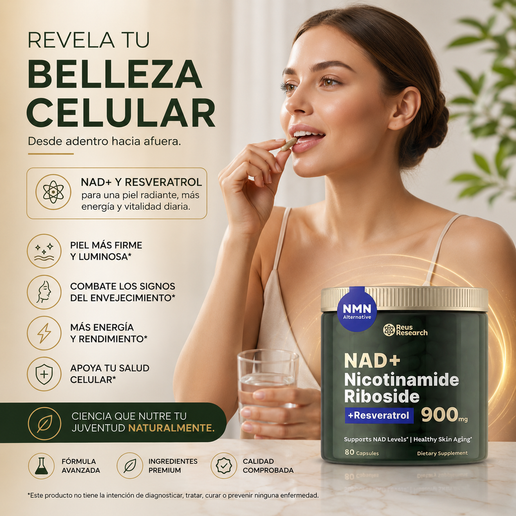 NAD+ con Nicotinamida Ribósido + Resveratrol (900mg)